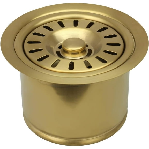 Akicon Kitchen Sink Brass Gold Finish Garbage Disposal Flange Stopper, One Size Disposal Rim, Fit 3-1/2 Inch Standard Sink Drain Hole 2.85" Height