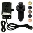 thumbnail image 1 of Akicon Matte Black Garbage Disposal Air Switch Kit, Dual Outlet Sink Top Waste Disposal On/Off Push Button with Brass Cover, 2-1/2" Max Countertop Thickness, UL Listed, 1 of 5