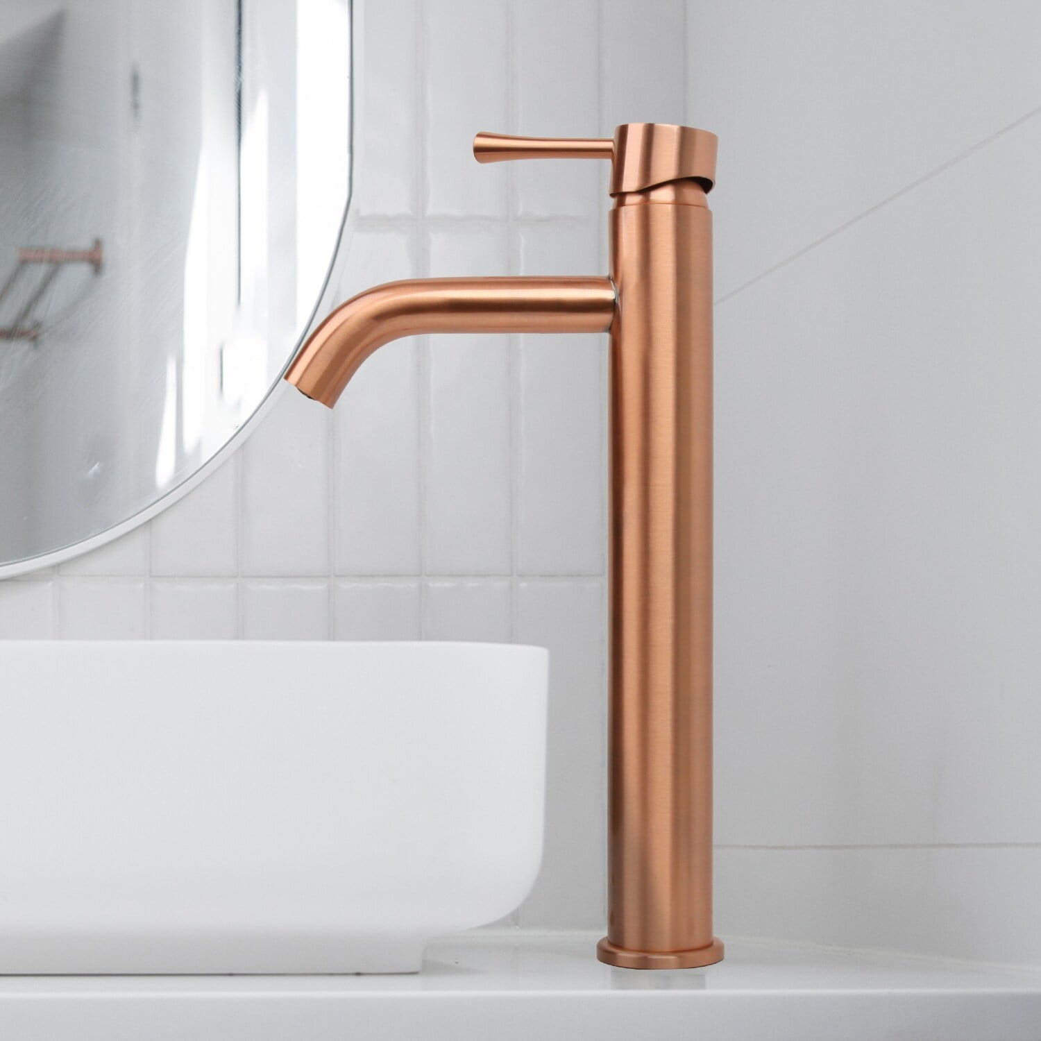 Copper Single-Handle Bathroom Vessel Sink Faucet