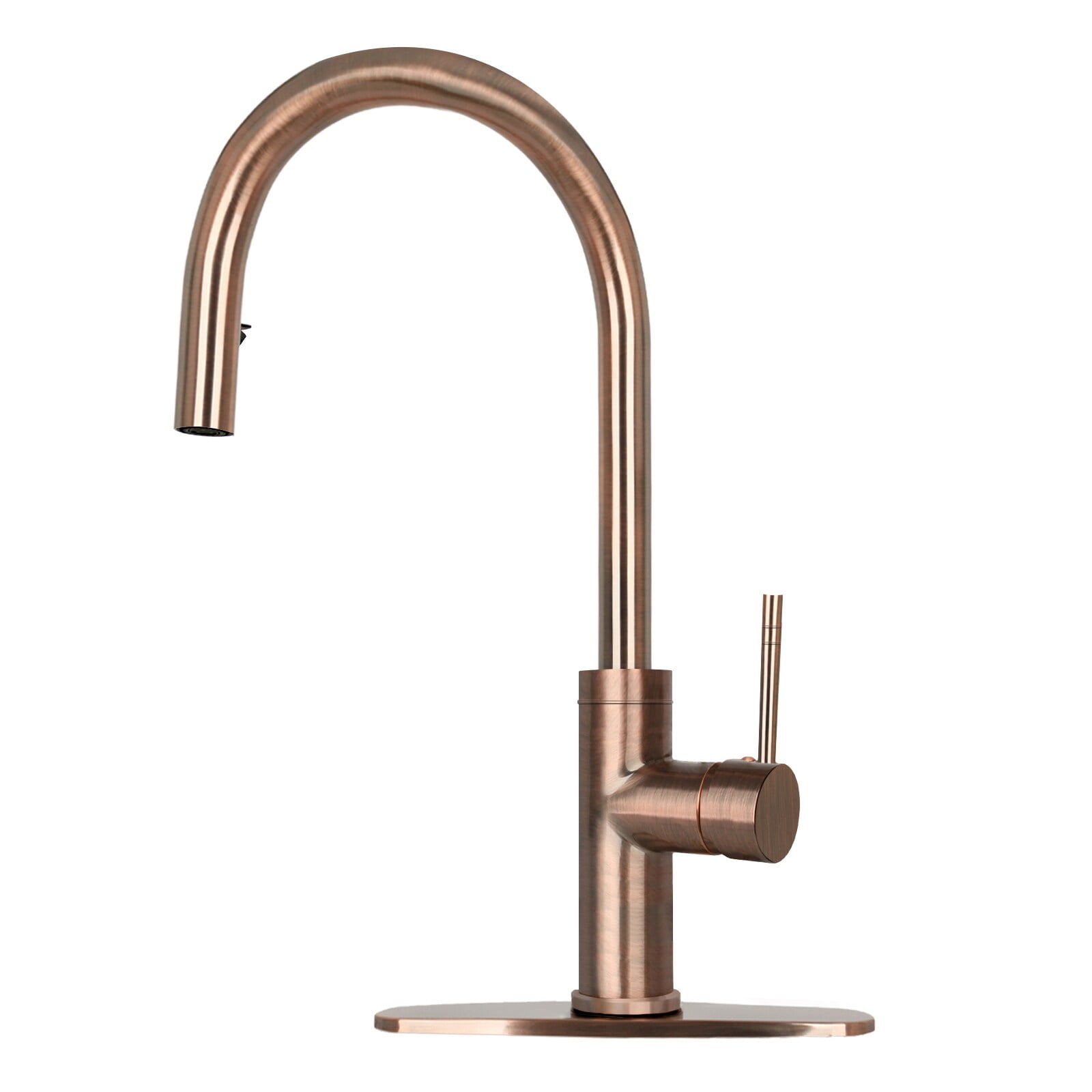 Antique Copper Brass Pull-Down Kitchen Faucet with Single Handle