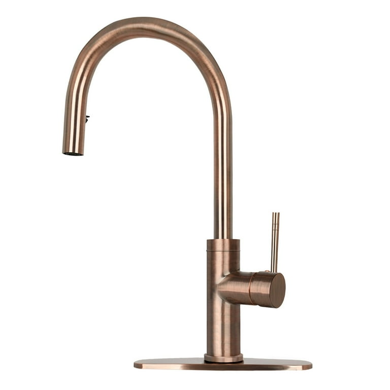 Akicon Pull-Down Kitchen Faucet With Copper Finish – Single Handle, 17-Inch High Arc, Ceramic Valve, 5-Year Warranty, Easy Installation 3 thumbnail image