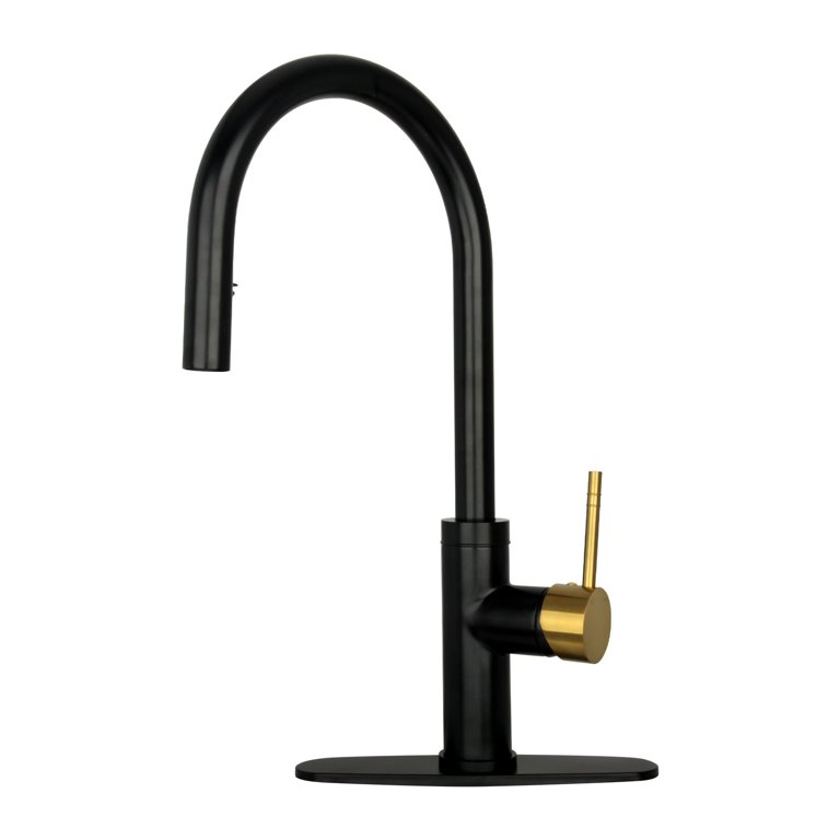 Akicon Pull-Down Kitchen Faucet With Copper Finish – Single Handle, 17-Inch High Arc, Ceramic Valve, 5-Year Warranty, Easy Installation 1 thumbnail image