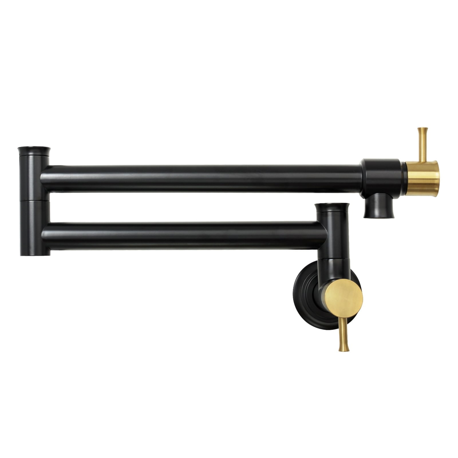 Black and Gold Brass Wall Mount Pot Filler Faucet