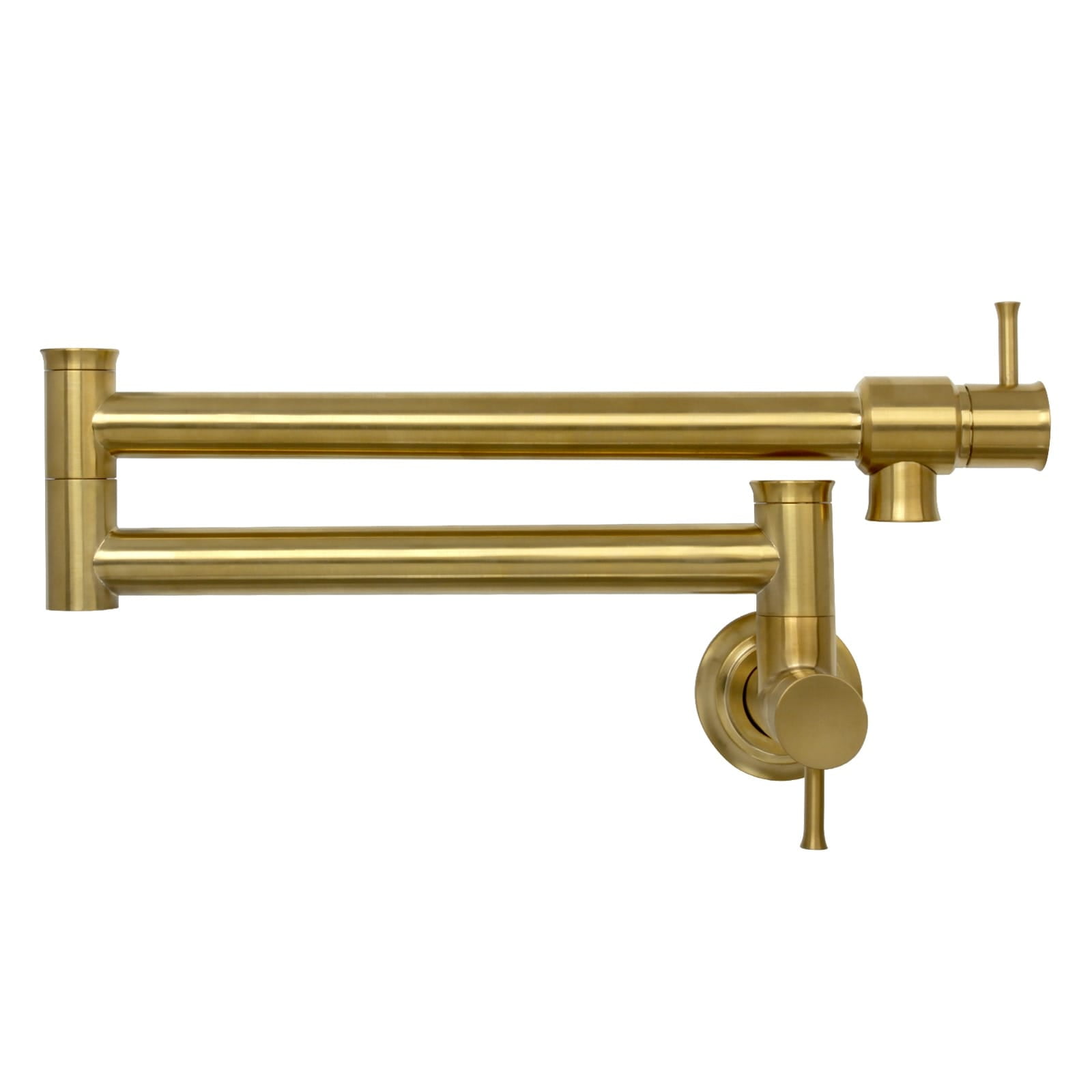 Brushed Gold Brass Wall Mount Pot Filler Faucet