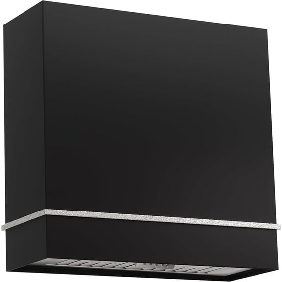 Akicon Range Hood 30 Inch, 600 CFM Stainless Steel Vent Hood with Powerful Range Hood Insert, Modern Square Kitchen Hood with 3 Speed Control, LED Lights, Baffle Filters, Wall Mounted (AK-HS30HA-JBN)