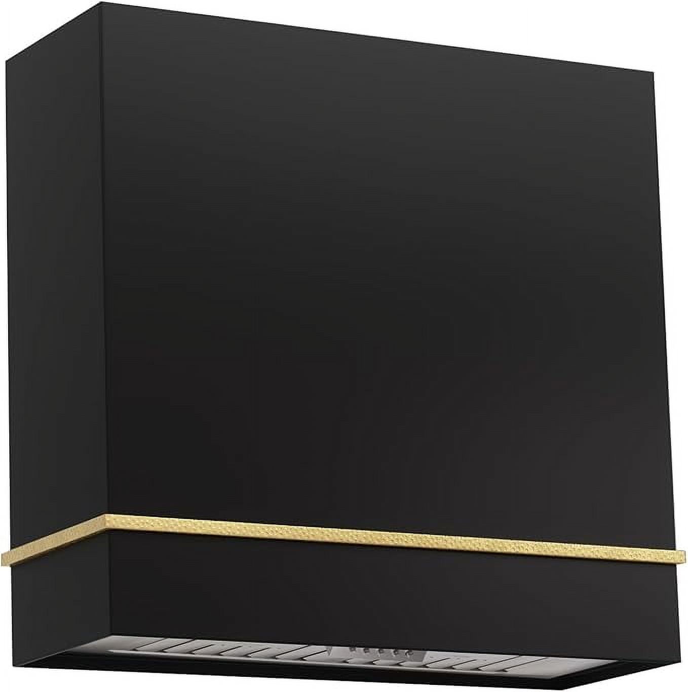 36" Stainless Steel and Brass Wall-Mounted Range Hood