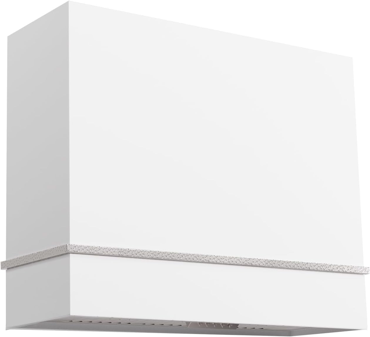 36'' White and Nickel Stainless Steel Wall Mounted Range Hood