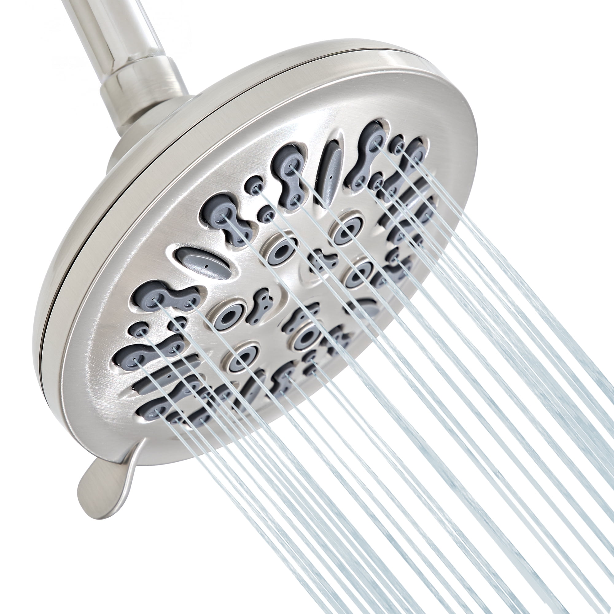Akicon Shower Head High Pressure Rain Shower Head, 8-Setting 5.5 Inch Fixed Showerhead with Adjustable Angle, Anti-Clogging Nozzles, Easy Install, Excellent Replacement for Bathroom