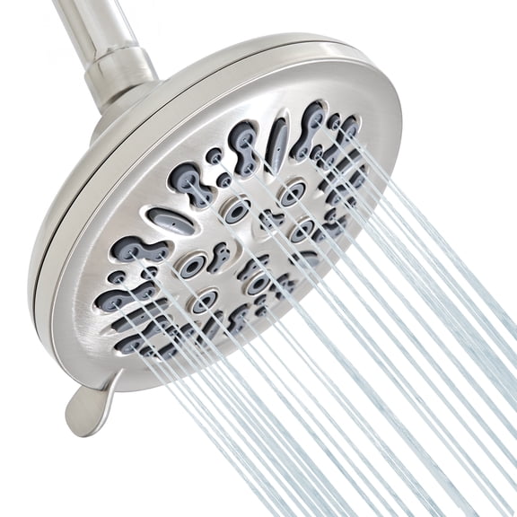Akicon Shower Head High Pressure Rain Shower Head, 8-Setting 5.5 Inch Fixed Showerhead with Adjustable Angle, Anti-Clogging Nozzles, Easy Install, Excellent Replacement for Bathroom