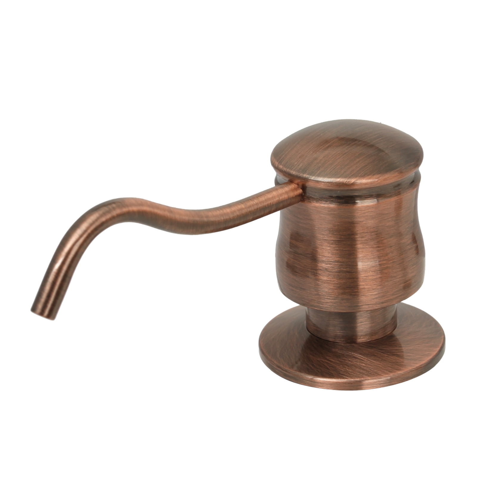 Akicon Soap Dispenser for Kitchen Sink, Brass Body Refill from Top, Built in Design with Large Liquid Soap 17 OZ Bottle, Kitchen Countertop Soap Dispenser, Antique Copper