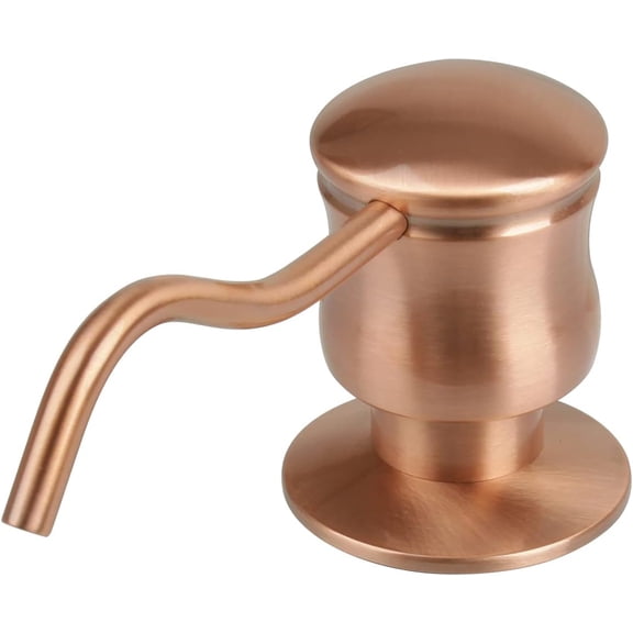 Akicon Soap Dispenser for Kitchen Sink, Brass Body Refill from Top, Built in Design with Large Liquid Soap 17 OZ Bottle, Kitchen Countertop Soap Dispenser, Copper