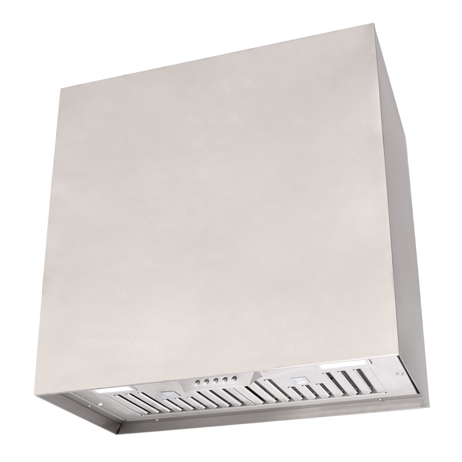 Akicon Stainless Steel Range Hood, Modern Box Ducted Kitchen Hood with Powerful Vent Motor, Wall Mount, 30"W*30"H*14"D, Brushed Stainless