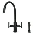 thumbnail image 1 of Akicon Two-Handles Kitchen Faucet with Side Spray Matte Black Matte, 1 of 5