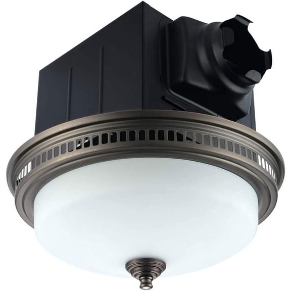 Akicon Ultra Quiet 110 CFM Round Exhaust Bathroom Fan with Light and Nightlight Bronze (3x9W GU24 Base LED Bulbs and 1pcs E12 Nightlight Included) 3 Years Warranty