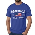 thumbnail image 1 of Akiihool 250 Usa Anniversary Shirt Men's Shirts Short Sleeve Cotton T-Shirt Crew Neck Light Tees Classic Basic Casual Tops Plain Soft Shirt,Size S, 1 of 5