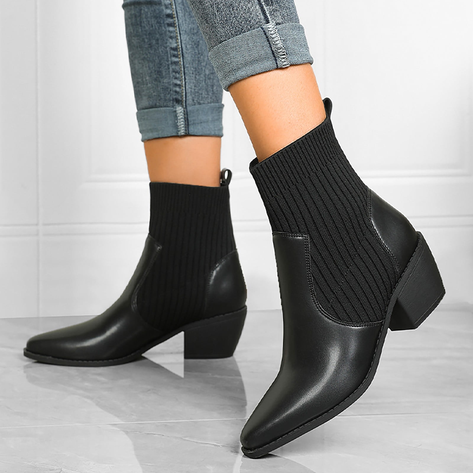 Akiihool Ankle Boots for Women Dressy Women s Ankle Boots Square