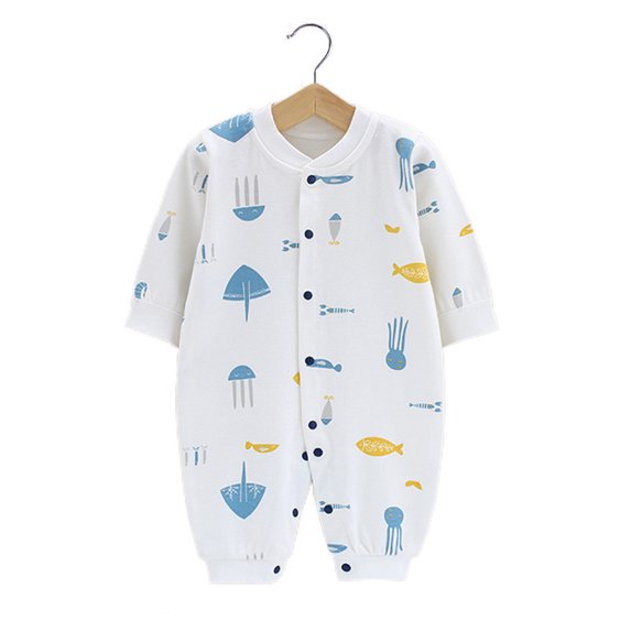 Akiihool Baby Bodysuit Long Sleeve Toddler Baby Boy Romper Jumpsuit Sleeveless Halter Floral One Piece Outfit Bell Bottom Overalls Winter Clothes (Sky Blue,0-3 Months)