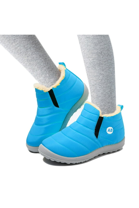 Baby Booties Girl Toddler First Walker Warm Winter Crib Shoes Winter Snow Bowknot Anti-Slip Soft Sole Warm Toddler Prewalker Booties (Blue,1.5)