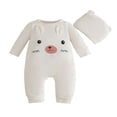 thumbnail image 1 of Akiihool Baby Boy Clothes Newborn Fall Winter Newborn Infant Baby Boy Fall Winter Outfit Boy Baby Clothes Boy Oversized Romper Shirts Long Sleeve Onesie White,0-3 Months, 1 of 7