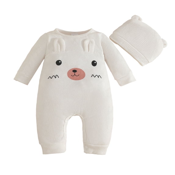 Akiihool Baby Boy Clothes Newborn Fall Winter Newborn Infant Baby Boy Fall Winter Outfit Boy Baby Clothes Boy Oversized Romper Shirts Long Sleeve Onesie White,0-3 Months