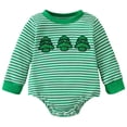 thumbnail image 1 of Akiihool Baby Boy Fall Winter Pajamas Newborn Baby Boy Girl Fall Winter Clothes Long Sleeve Bubble Romper Jumpsuit Overall Shorts Infant Clothing Green,12-18 Months, 1 of 9