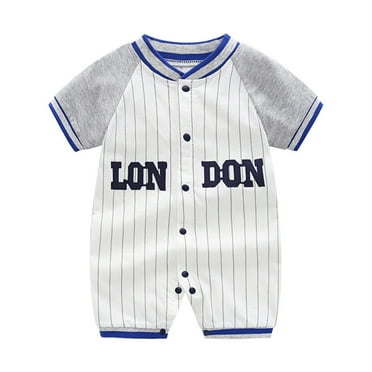 Akiihool Baby Boy Romper Bodysuit Solid Short Sleeve Cotton Romper Outfits Baby Clothes, Blue Size 6-9 Months