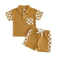 thumbnail image 1 of Akiihool Baby Boy Short Sets Baby Boys Summer Clothes Striped Boy Waffle Short Sleeve T-shirt Tops Shorts Set 6 12 18 24 Months Outfits(Coffee,2-3 Years), 1 of 4