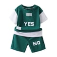 thumbnail image 1 of Akiihool Baby Boy Shorts Set Toddler Kids Boy Summer Clothes 6 12 18 24 Months 2T 3T 4T Short Sleeves Shirt Tops & Casual Shorts Outfit Set(Green,18-24 Months), 1 of 3