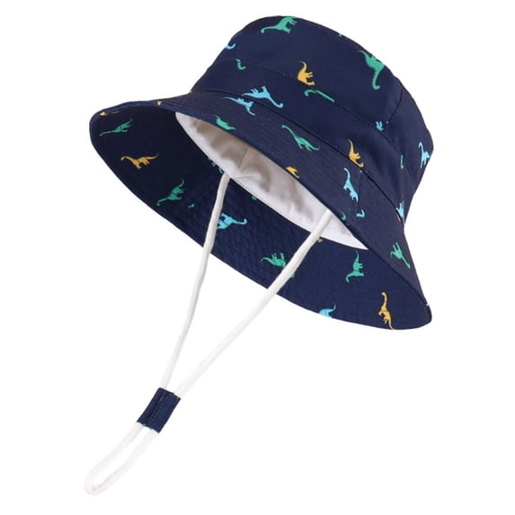 Akiihool Baby Boys' Hats & Caps Baby Sun Hat Kids Summer Sun Protection Toddler Bucket Hat Wide Brim Adjustable Beach Hats for Boys Girls Navy,2-4 Years
