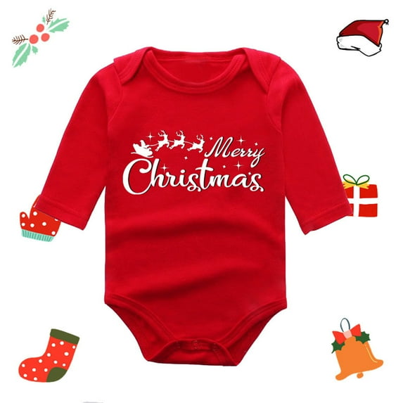 Akiihool Baby-Boys Long Sleeve Bodysuits Casual Winter Baby Christmas Outfits (W,6-9 Months)