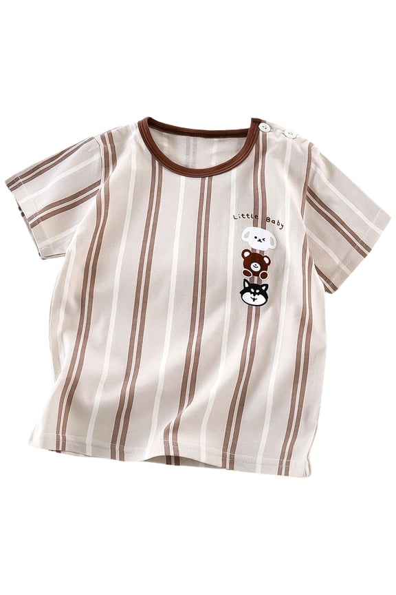 Baby Boys Uniform Shirts Boys and Girls Shirts Printed Short Sleeve Graphic T Shirts(Blue,2-3 Years)