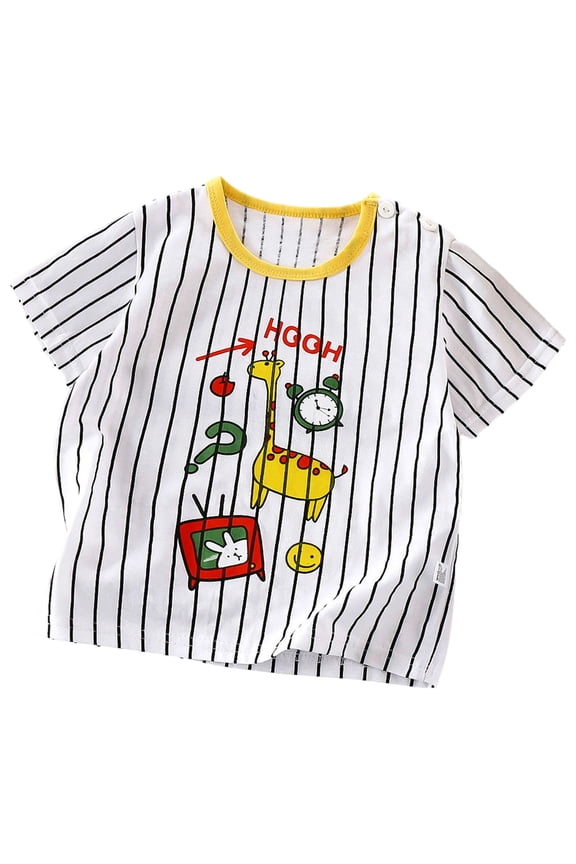 Baby Boys Uniform Shirts Boys and Girls Shirts Printed Short Sleeve Graphic T Shirts(Light Purple,5-6 Years)