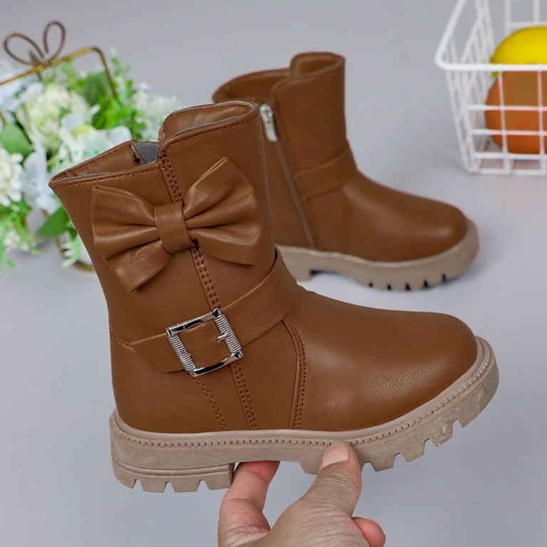 Akiihool Baby Girl'S Boots Girl's Shoes Lined Knee High Side
