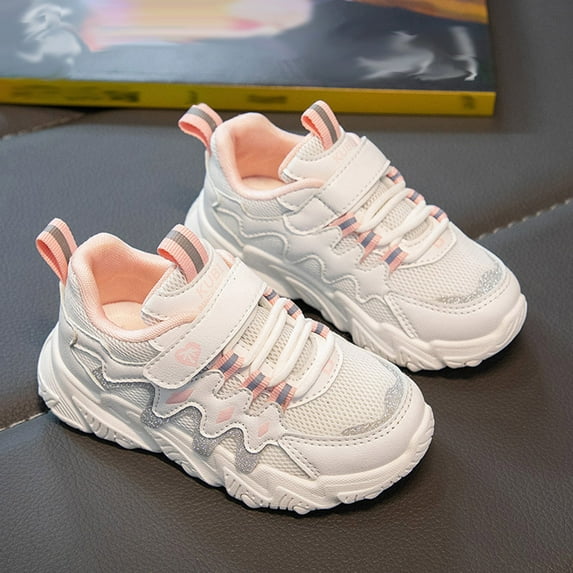 Akiihool Baby Girl Sneakers Kids Sneakers Boys and Girls Canvas Shoes Casual Lightweight Running Walking Sports Sneakers (Pink,2.5)