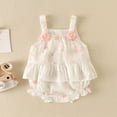 thumbnail image 1 of Akiihool Baby Girl Summer Fall Basic Plain Short Sleeve Drawstring Romper Jumpsuit (Z25-Pink,0-3 Months), 1 of 5