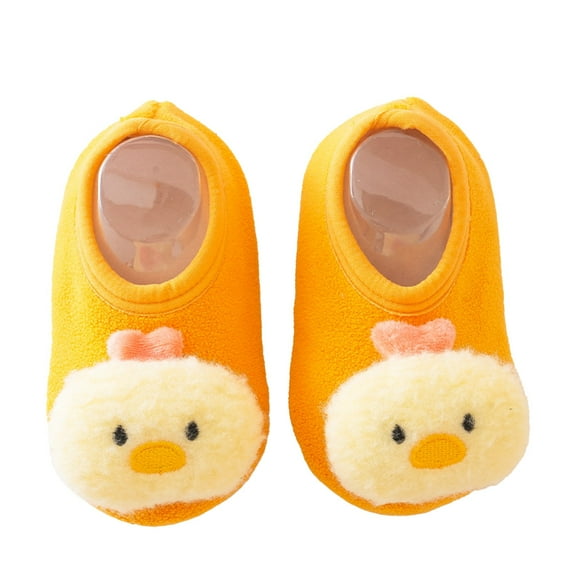 Akiihool Baby Indoor Shoes Toddler Slippers Girls Boys Kids House Slipper Winter Cute Slippers Warm Soft Slippers (Yellow,12-18 Months)