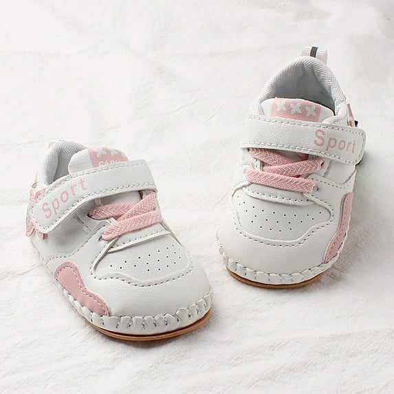 Akiihool Baby Shoes Unisex-Child Sneakers Crib Shoes Non-Slip Sneakers First Walkers (Pink,5)