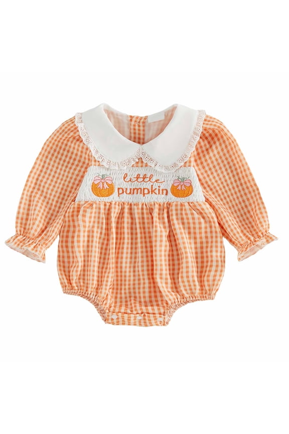 Baby Take Home Outfit Newborn Girl Baby Girl Clothes Floral Boho Lace Romper Bodysuit Linen Romper Jumpsuit Winter Outfit Cute Baby Clothes Girls Orange,3-6 Months