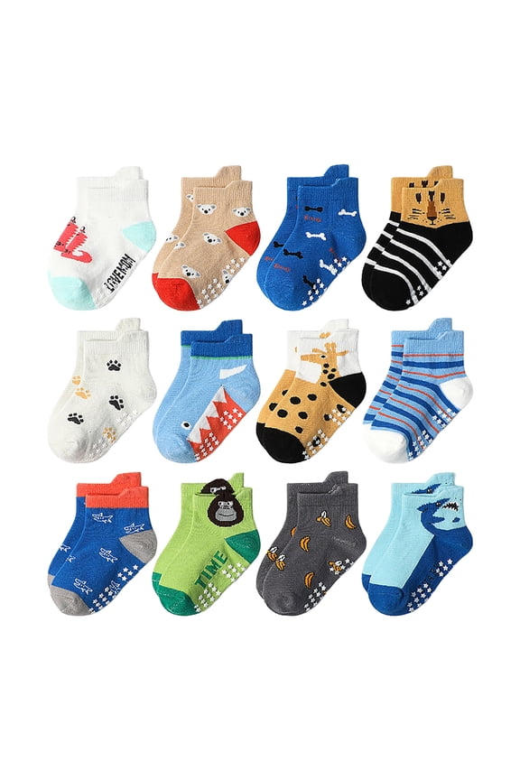 Big Boy Socks Kids Girls Boys Socks Youth Teen Athletic Sport Basketball Soft Breathable Cotton Crew Socks (E,1-3 Years)