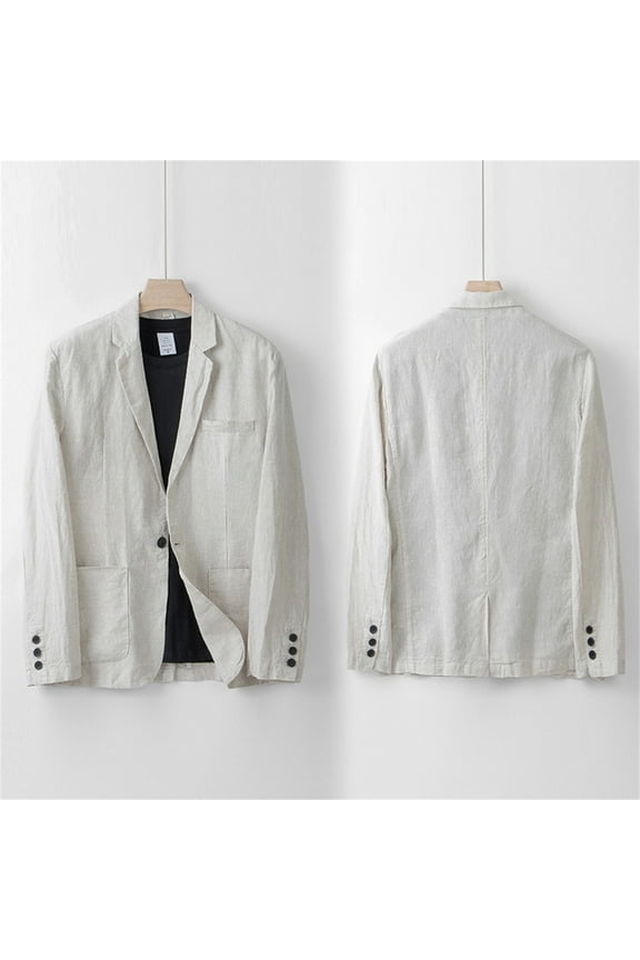 Blazer for Men Men's Casual Knit Blazer Suit Jackets One Button Blazer Jacket (Khaki,3XL)