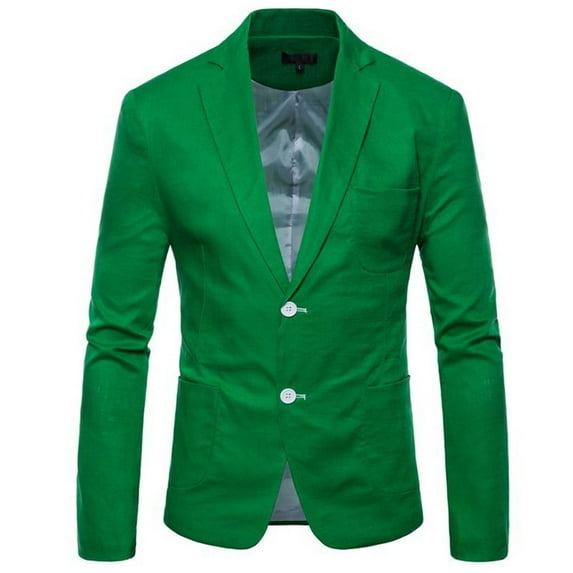 Akiihool Blazers for Men Business Casual Mens Casual Slim Fit Suit Jacket One Button Business Suit Jacket (Green,L)