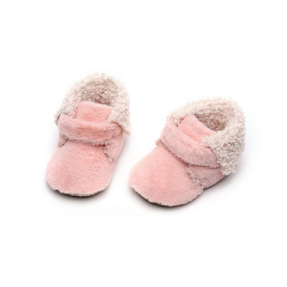 Akiihool Booties for Girl Baby Booties Girls Boys Slippers Toddler Snow Warm Prewalker Boots (Pink,One Size)