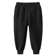 Akiihool Boy Pant Boys and Toddler Belted Twill Chino Pants Long (Black,5-6 Years)