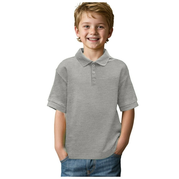 Akiihool Boy Polo Shirt Short Sleeve Baby Boys Kids Toddler Boys Short Sleeve Polo Uniform T-Shirt Tops Summer Clothes (Grey,3-4 Years)