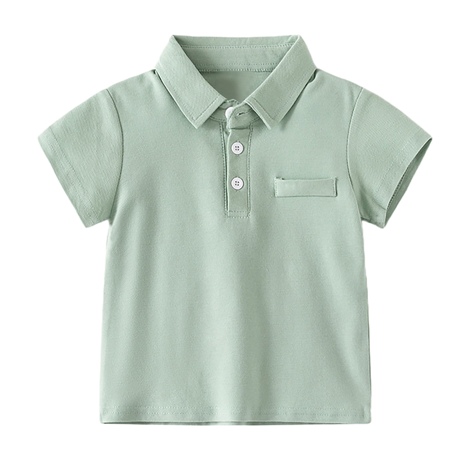 Boy's Long-Sleeved Polo Shirt Green and Navy Blue