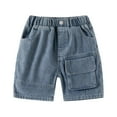 thumbnail image 1 of Akiihool Boy Shorts Boys' Slim Fit Denim Shorts (Navy,3-4 Years), 1 of 6