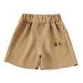 thumbnail image 1 of Akiihool Boys Athletic Shorts Boy's Shorts Elastic Waist Summer Shorts (Coffee,12-24 Months), 1 of 3