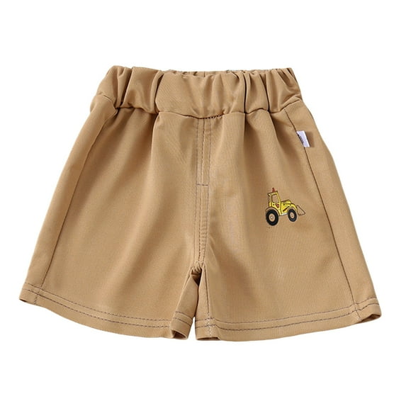 Akiihool Boys Athletic Shorts Boy's Shorts Elastic Waist Summer Shorts (Coffee,12-24 Months)