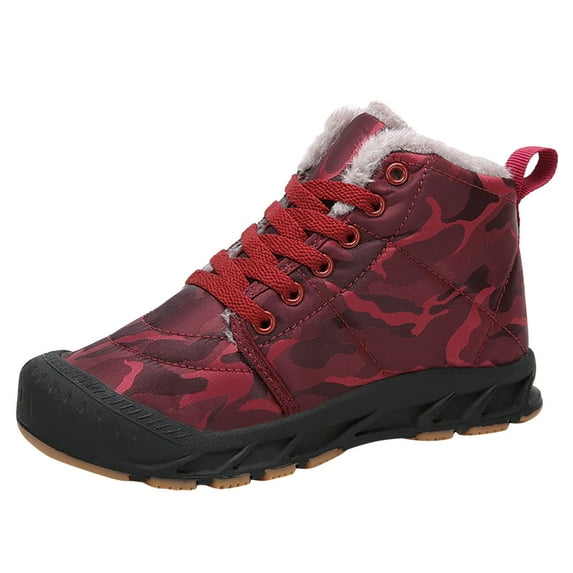Akiihool Boys Boots Kid's Snow Boots Winter Waterproof Slip Resistant Cold Weather Shoes (CE4,8-9 Years)