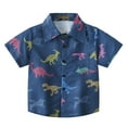 thumbnail image 1 of Akiihool Boys Button Up Shirt Boy's Hawaiian Shirt Tropical Beach Casual Summer Shirt with Pocket Short Sleeve(Blue,18-24 Months), 1 of 7